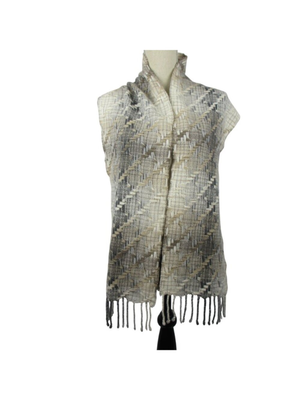 Charter Club 100% Cashmere Scarf Unisex Textured Woven Luxurious size 10" x 66"